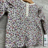 NEW Thermal Henley Shirt Flowers 6M