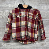 Flannel Button Up Plaid Shirt W/ Hood 3t