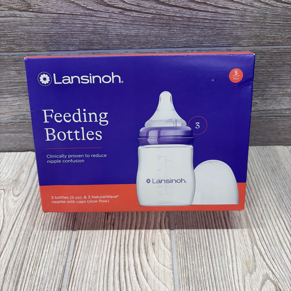 NEW 3 Pk Feeding Bottles W/ Natural Wave Nipples