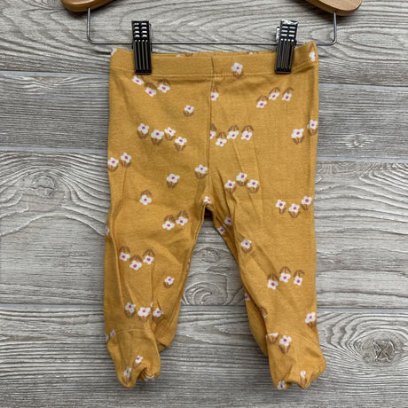 LS Side Snap Shirt & Footed Pants Flowers W/ Hat 0-3M