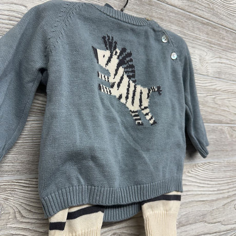 NEW Knit Zebra Sweater & Pants Stripes 12M *