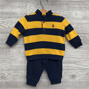 NEW LS Henley Shirt Stripes & Ribbed Joggers 6M *