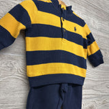 NEW LS Henley Shirt Stripes & Ribbed Joggers 6M *
