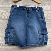 Knit Denim Drawstring Cargo Shorts 10-12