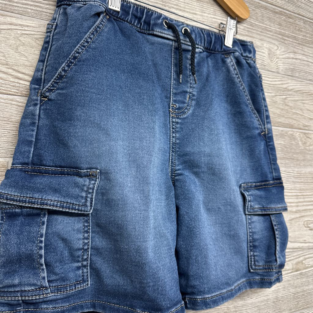 Knit Denim Drawstring Cargo Shorts 10-12