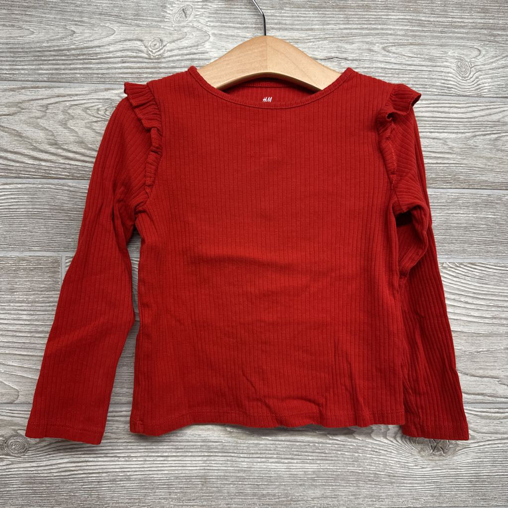 LS Ribbed Shirt Flutter Sleeve 5T-6