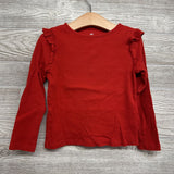 LS Ribbed Shirt Flutter Sleeve 5T-6