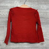 LS Ribbed Shirt Flutter Sleeve 5T-6