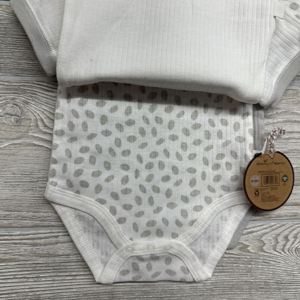 NEW 3 Pc Ribbed Bodysuits I Heart Mama Dots 6-9M