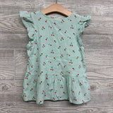 Button Up Flutter Sleeve Shirt Cherries 8