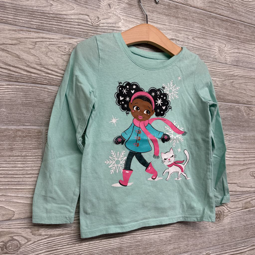 LS Shirt Girl & Cat 4T