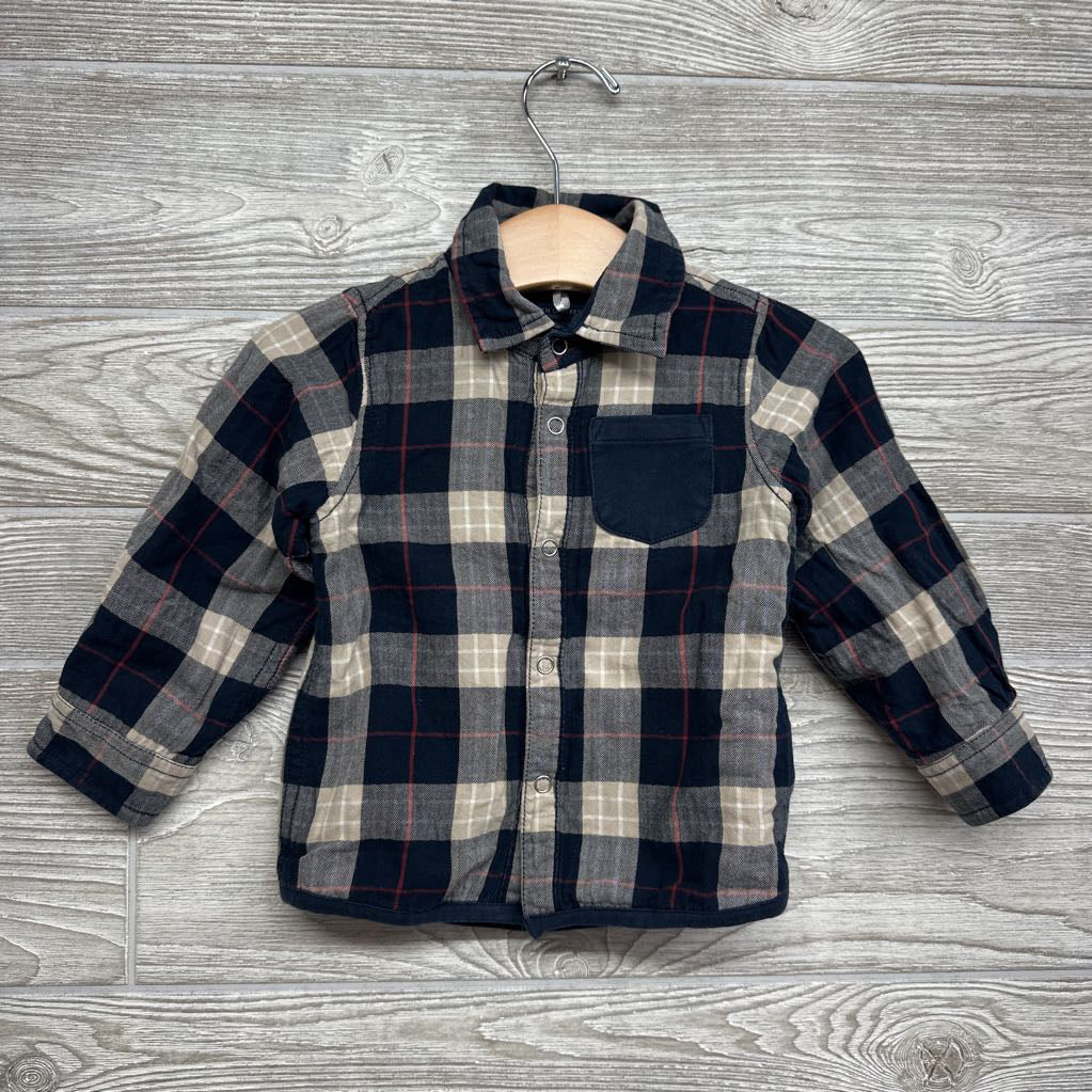 Plaid LS Lined Button Up Shirt 6-9M