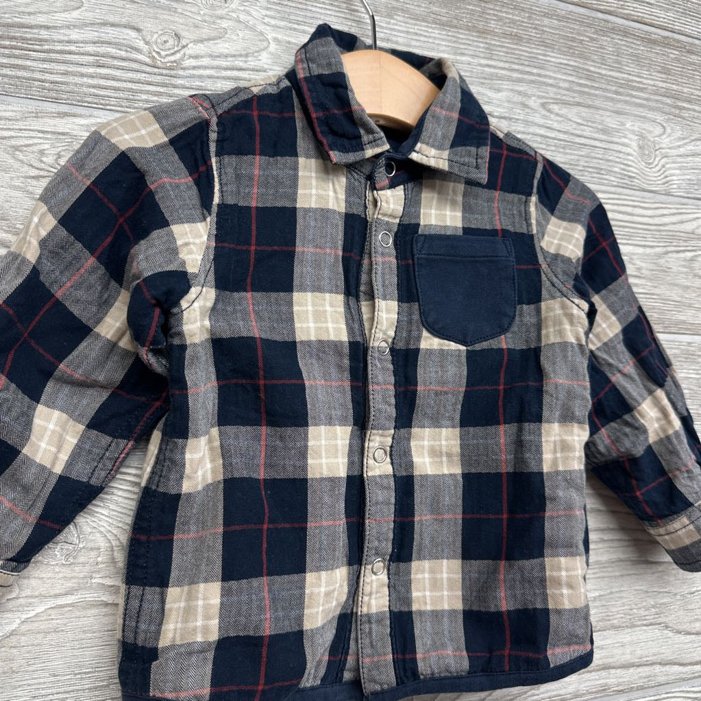 Plaid LS Lined Button Up Shirt 6-9M