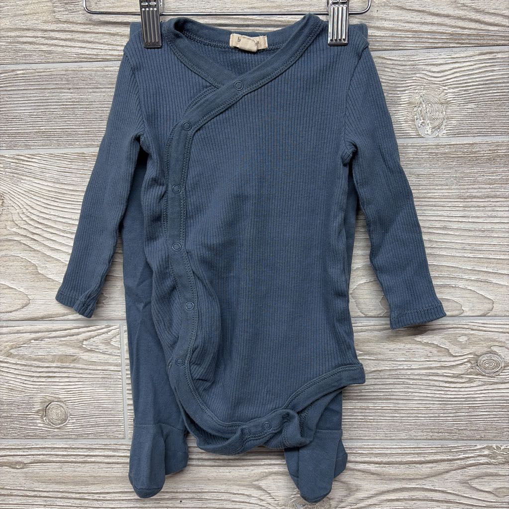 Ribbed Side Snap Shirt & Pants 3-6M