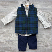Plaid Vest, Button Up Shirt & Drawstring Pants 9M