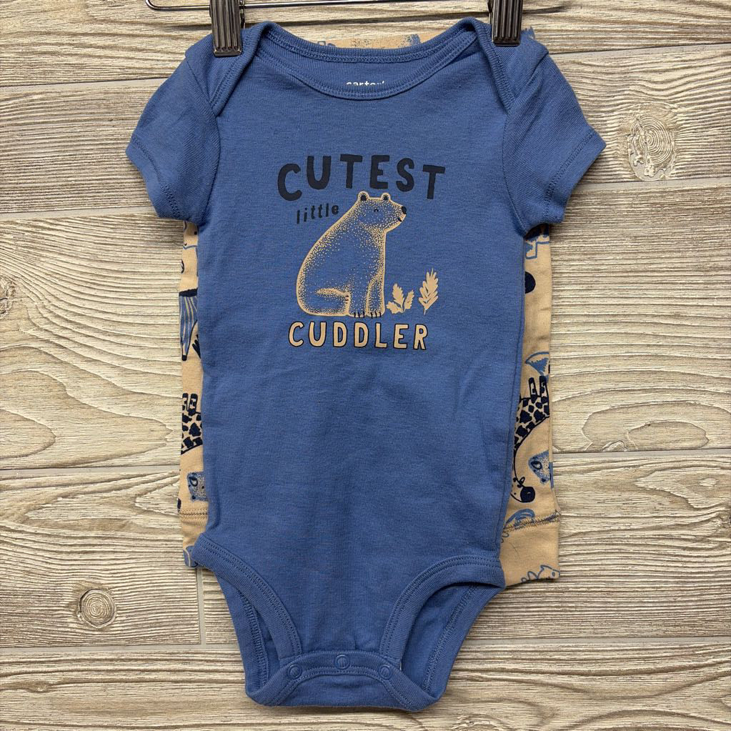 Bodysuit Cutest Little Cuddler & Pants Animals 6M