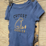 Bodysuit Cutest Little Cuddler & Pants Animals 6M