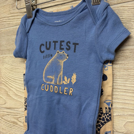 Bodysuit Cutest Little Cuddler & Pants Animals 6M