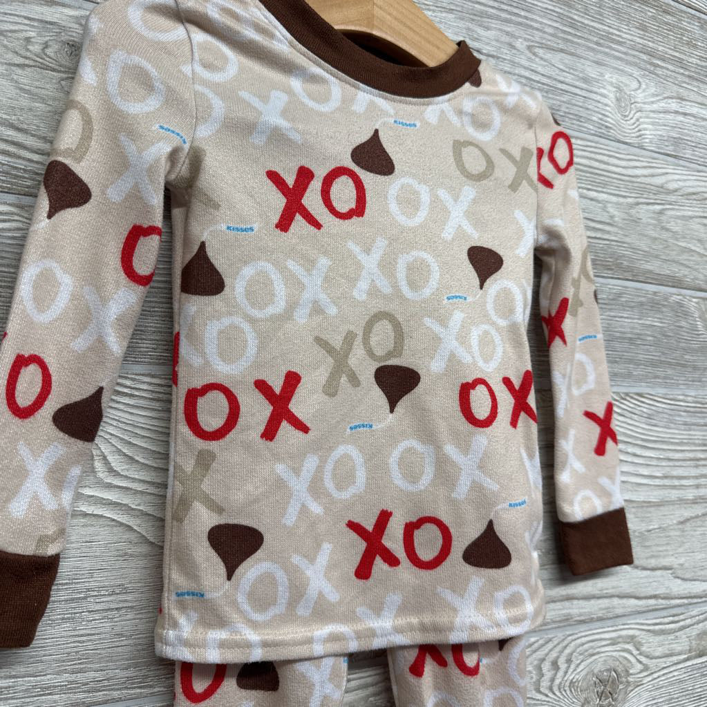 2 Pc LS PJs XOXO 2T