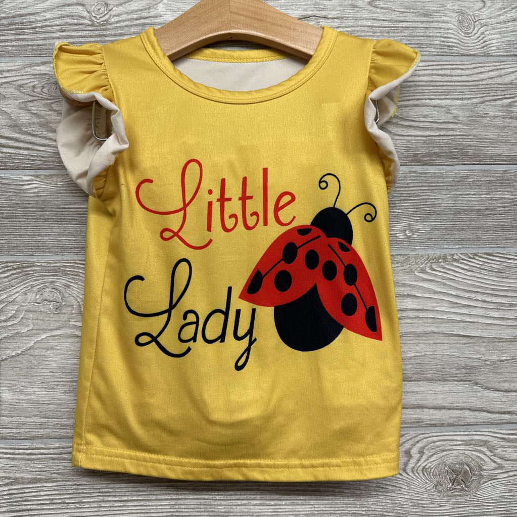 Flutter Sleeve Shirt Little Lady & Paperbag Shorts Ladybugs 2-3