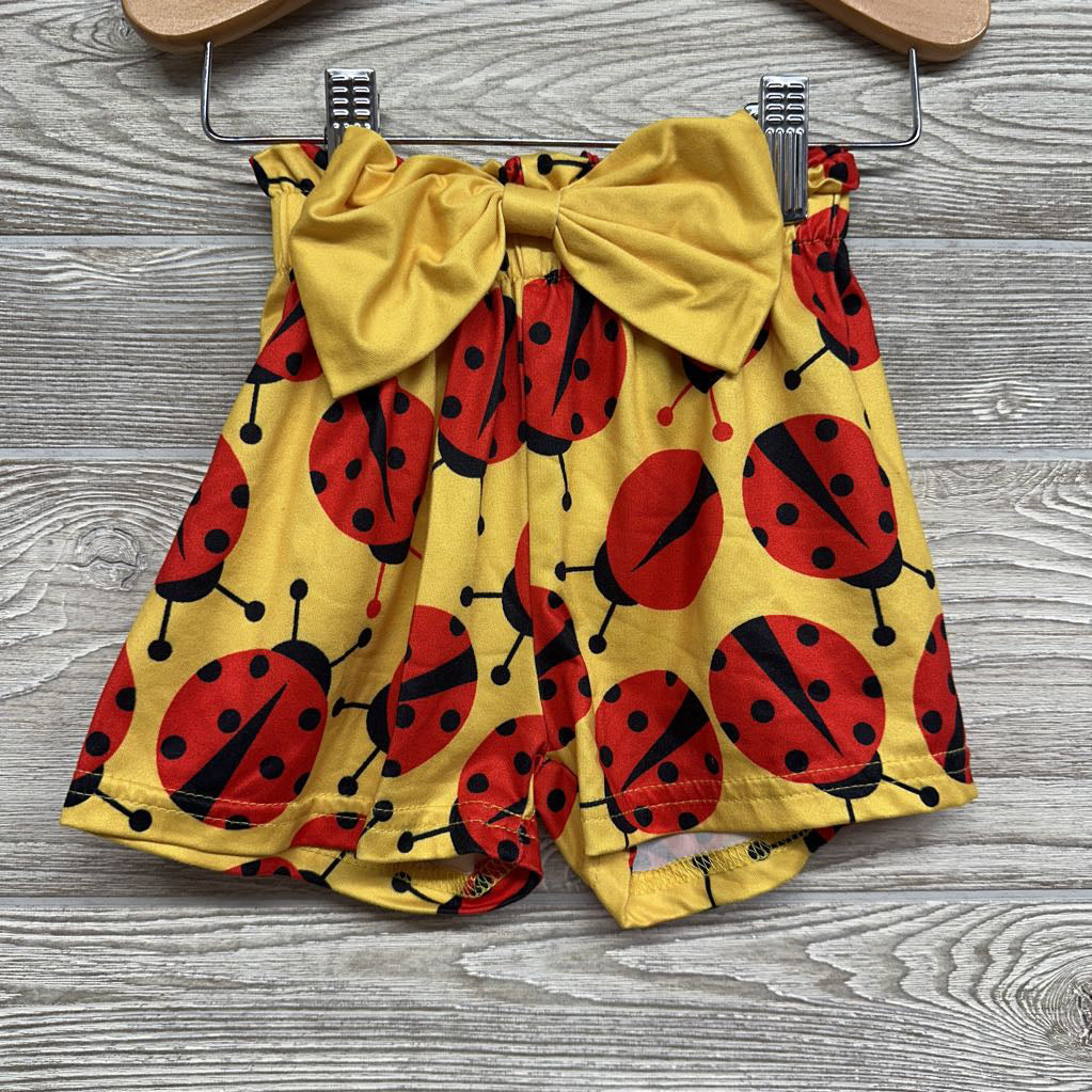 Flutter Sleeve Shirt Little Lady & Paperbag Shorts Ladybugs 2-3