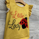 Flutter Sleeve Shirt Little Lady & Paperbag Shorts Ladybugs 2-3
