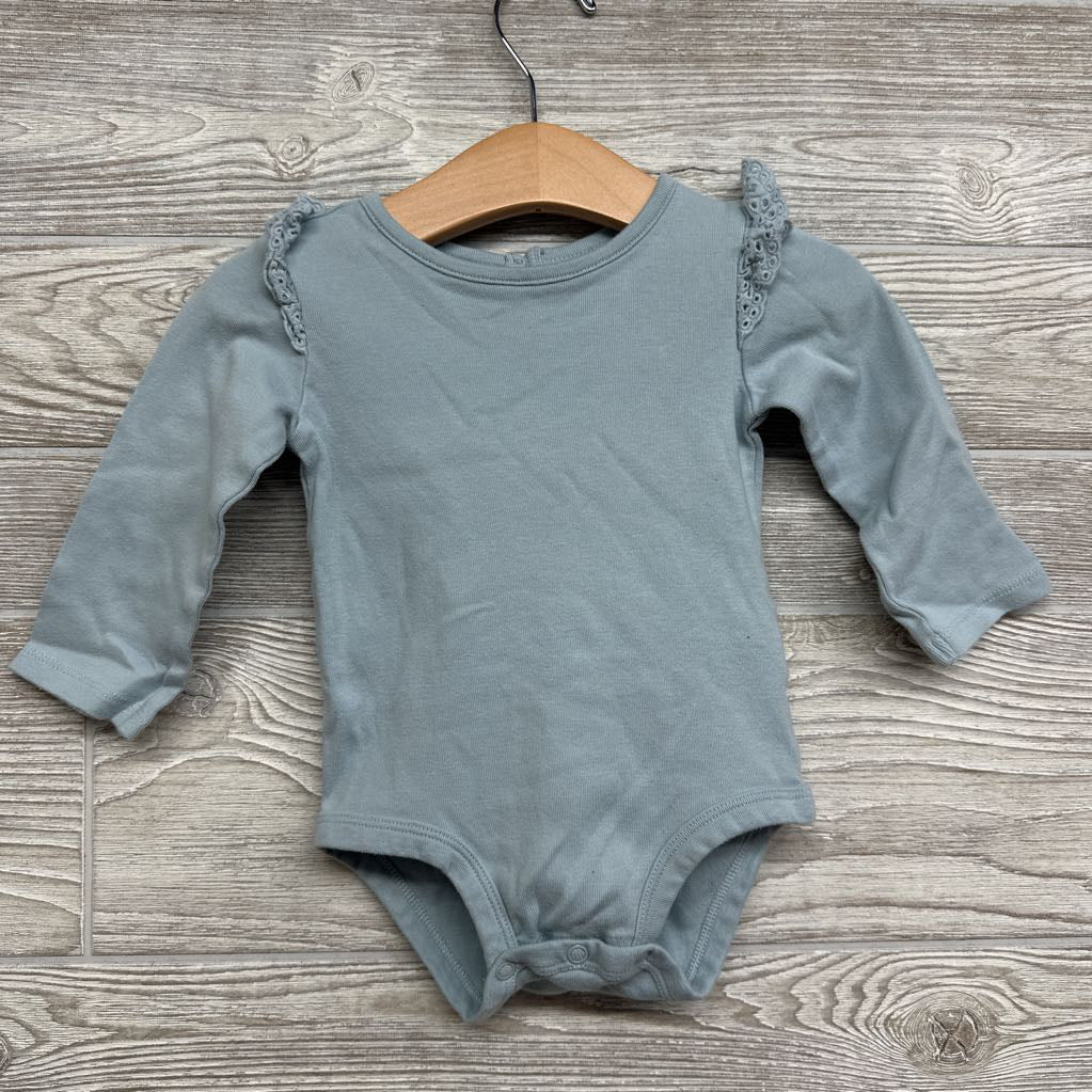 LS Bodysuit Eyelet Ruffle & Textured Pants Flowers 12M