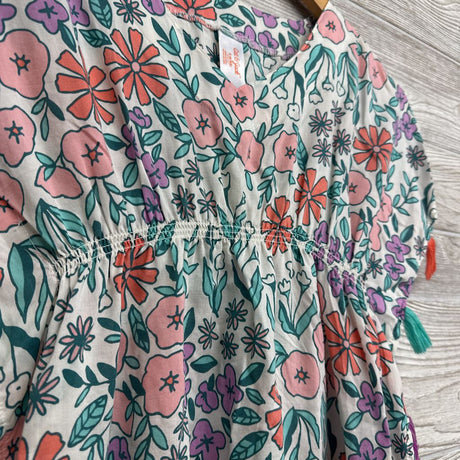 Swim Cover Up Flowers Tassels 6-6X