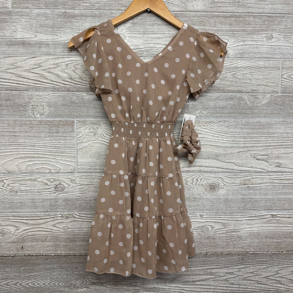 NEW Futter Sleeve Sheer Dress & Scrunchie Dots 7