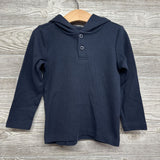 LS Waffle Knit Henley Shirt W/ Hood 4T