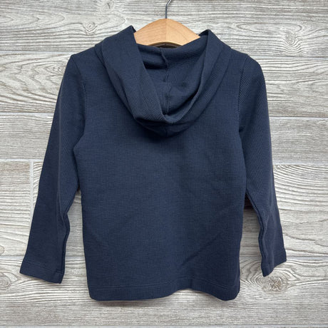 LS Waffle Knit Henley Shirt W/ Hood 4T