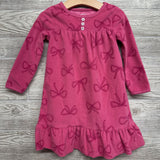 LS Fleece PJ Gown Bows 2T