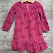 LS Fleece PJ Gown Bows 2T