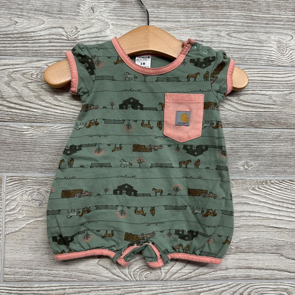 Romper Horses Chest Pocket 3M