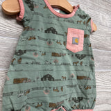 Romper Horses Chest Pocket 3M