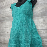 NEW Flutter Sleeve Mini Dress Aqua Print XS