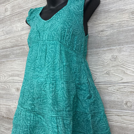 NEW Flutter Sleeve Mini Dress Aqua Print Small