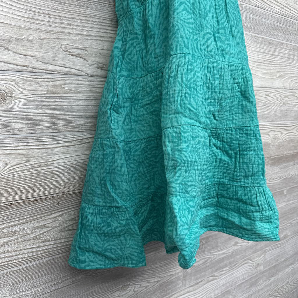 NEW Flutter Sleeve Mini Dress Aqua Print Small