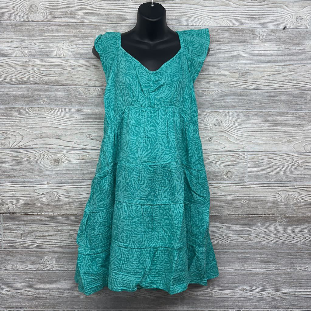 NEW Flutter Sleeve Mini Dress Aqua Print XXL