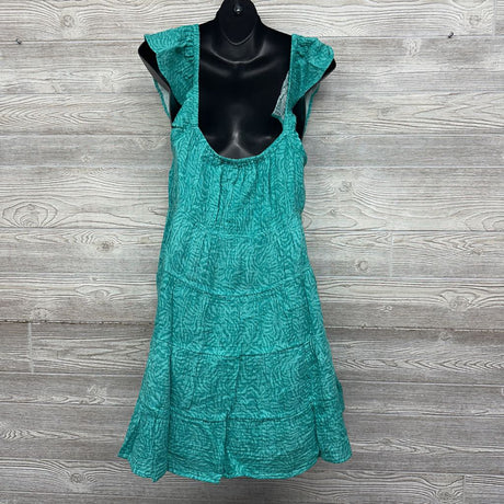 NEW Flutter Sleeve Mini Dress Aqua Print XXL