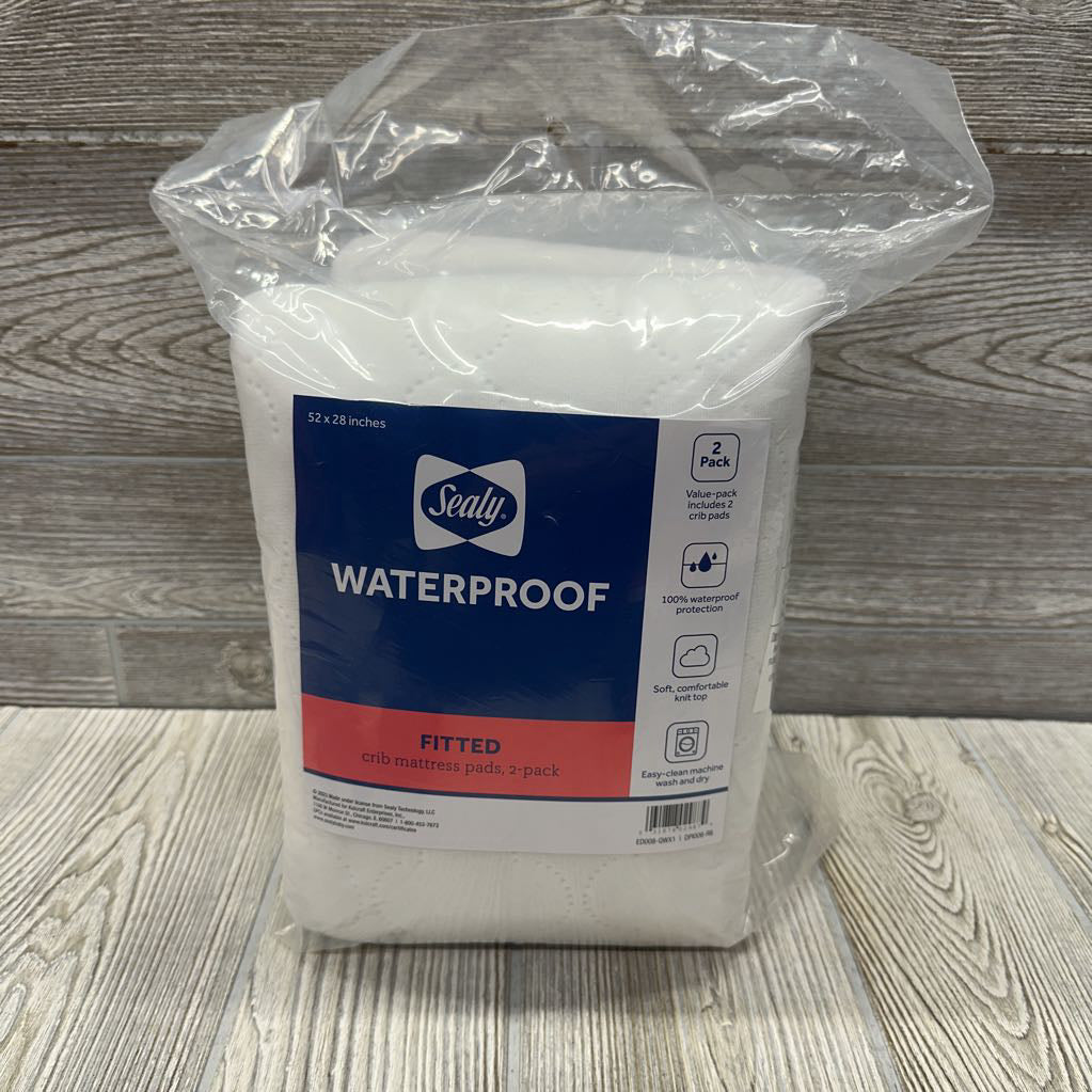 NEW Fitted Crib Mattress Pads 2 Pk 3-6M