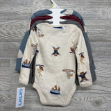 NEW 4 Pk LS Onesies Polar Bear, Stripes, Rabbit 3M