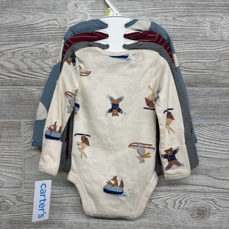 NEW 4 Pk LS Onesies Polar Bear, Stripes, Rabbit 3M