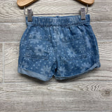 Denim Shorts Cuffed Flowers 4T