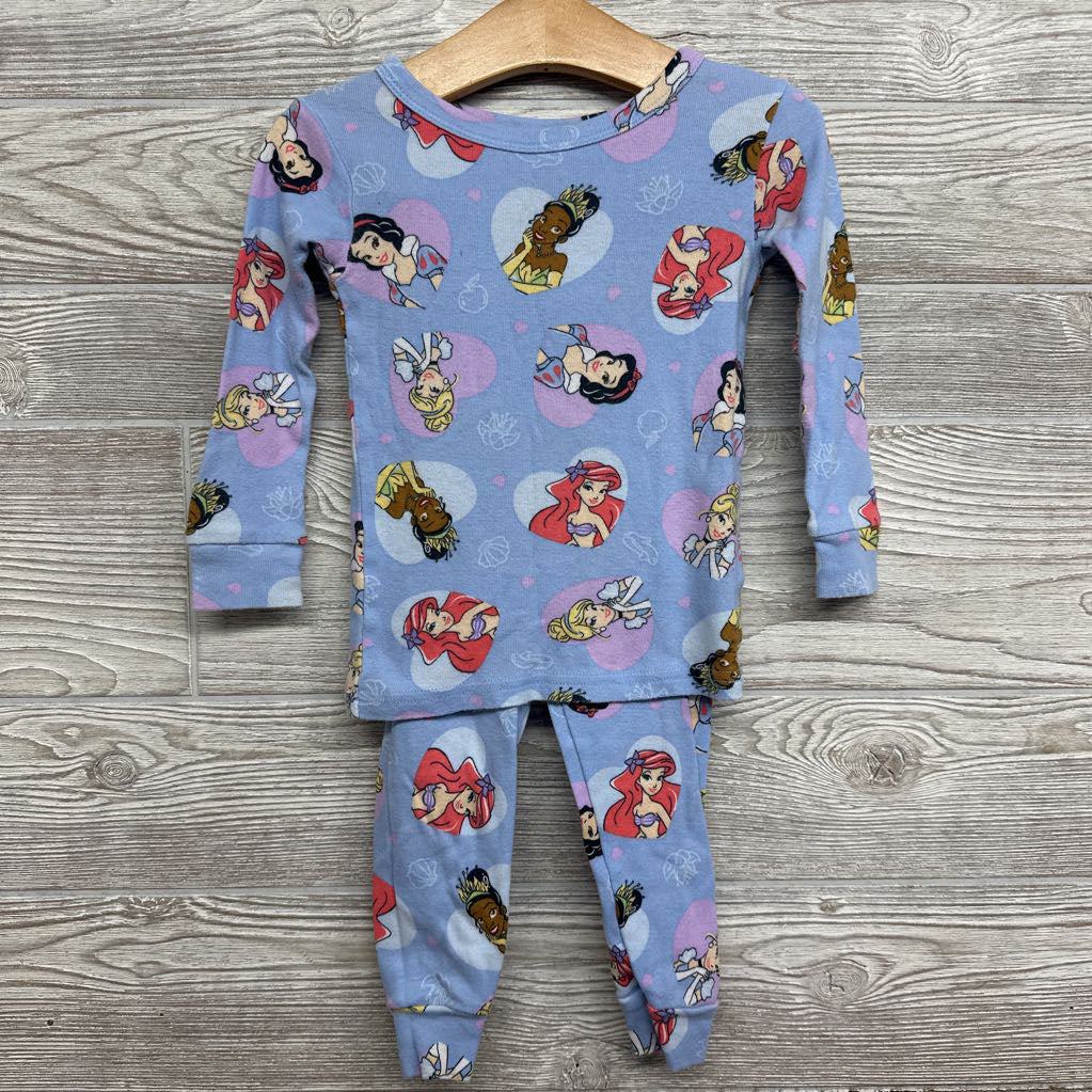 2 Pc LS PJs Princesses Hearts 3T