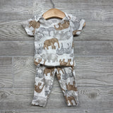 Bodysuit & Pants Elephants Zebras 6-9M