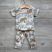 Bodysuit & Pants Elephants Zebras 6-9M