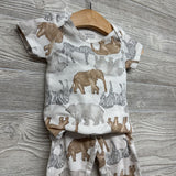 Bodysuit & Pants Elephants Zebras 6-9M