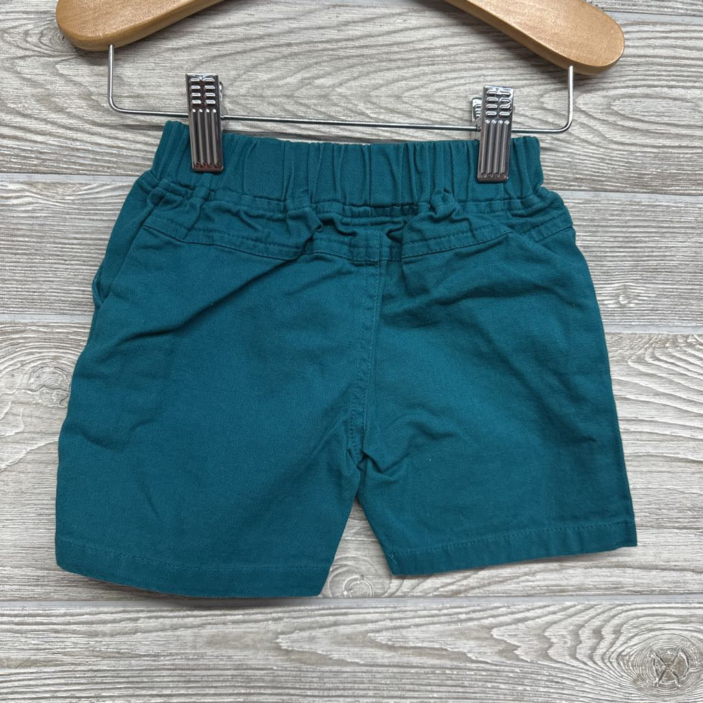 Button Up Shirt & Pull On Shorts W/ Bow Tie Leaves 9-12M