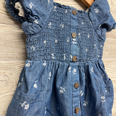 Smocked Puff Sleeve Shirt Flowers 18M